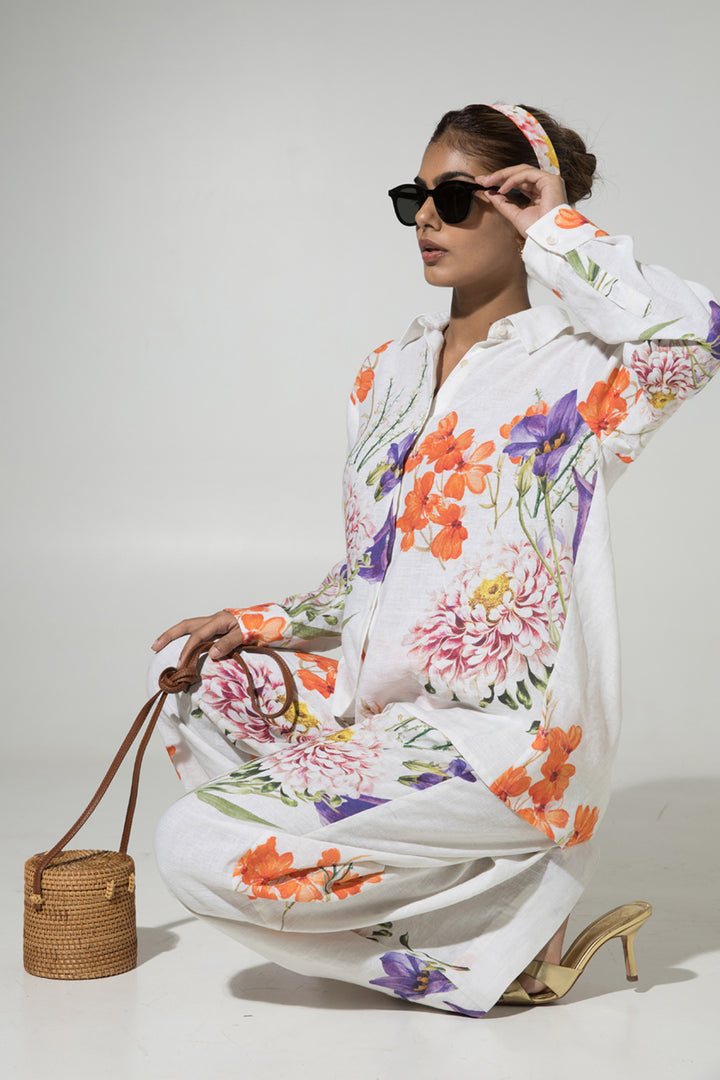 White Iris Linen Co-ord Set