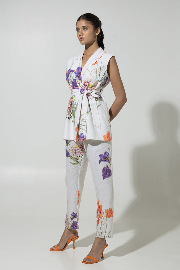 White Iris Jacket Linen Set