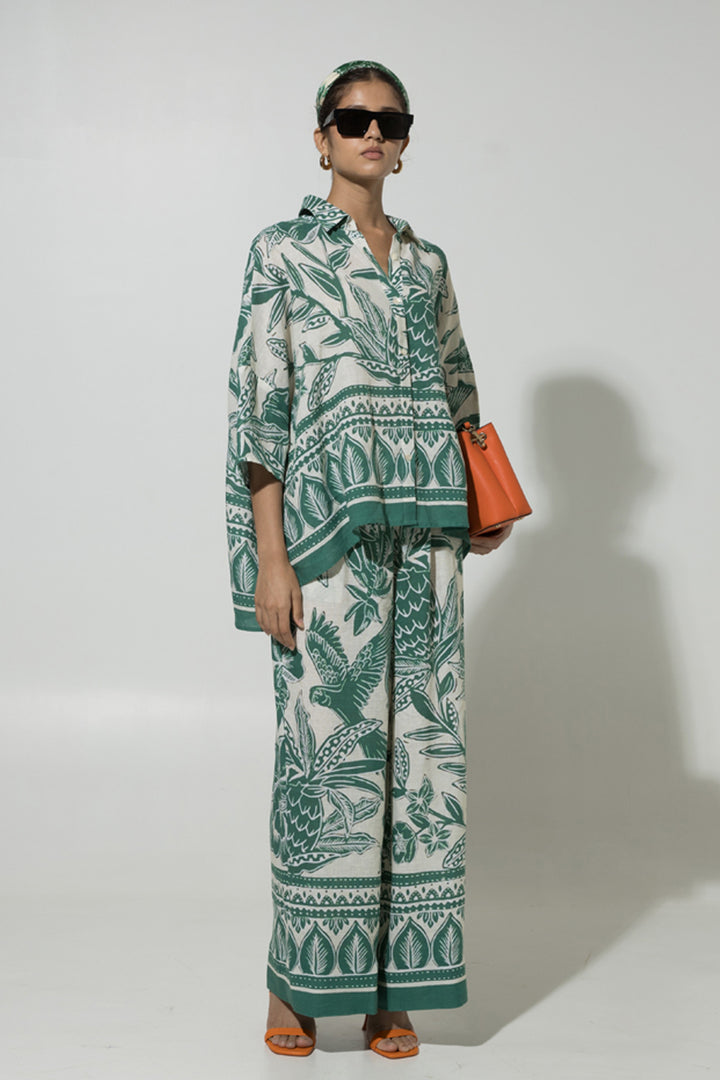Green Cordelia Linen Co-ord Set