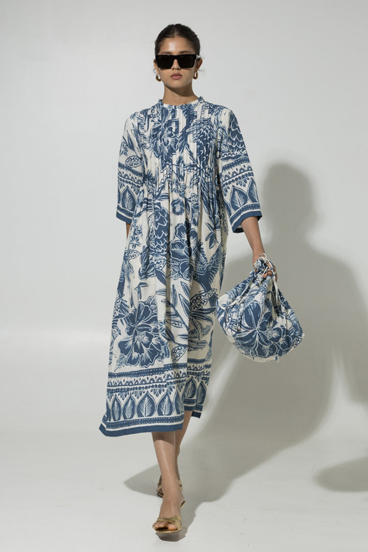 Blue Cordelia Linen Dress