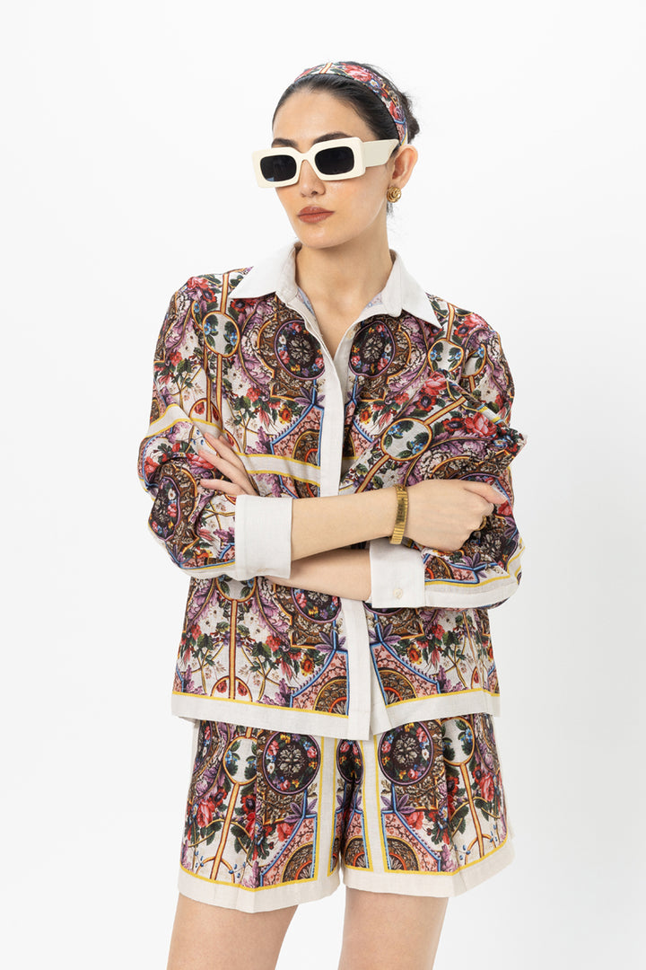 Rococo-White Shorts Set