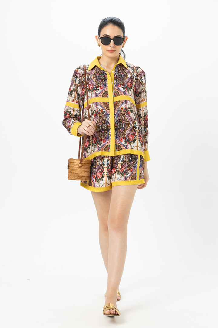 Rococo- Yellow Shorts Set