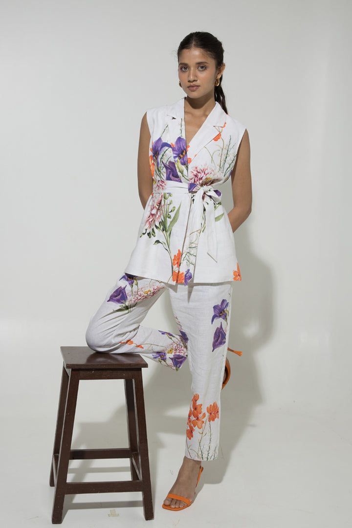 White Iris Jacket Linen Set