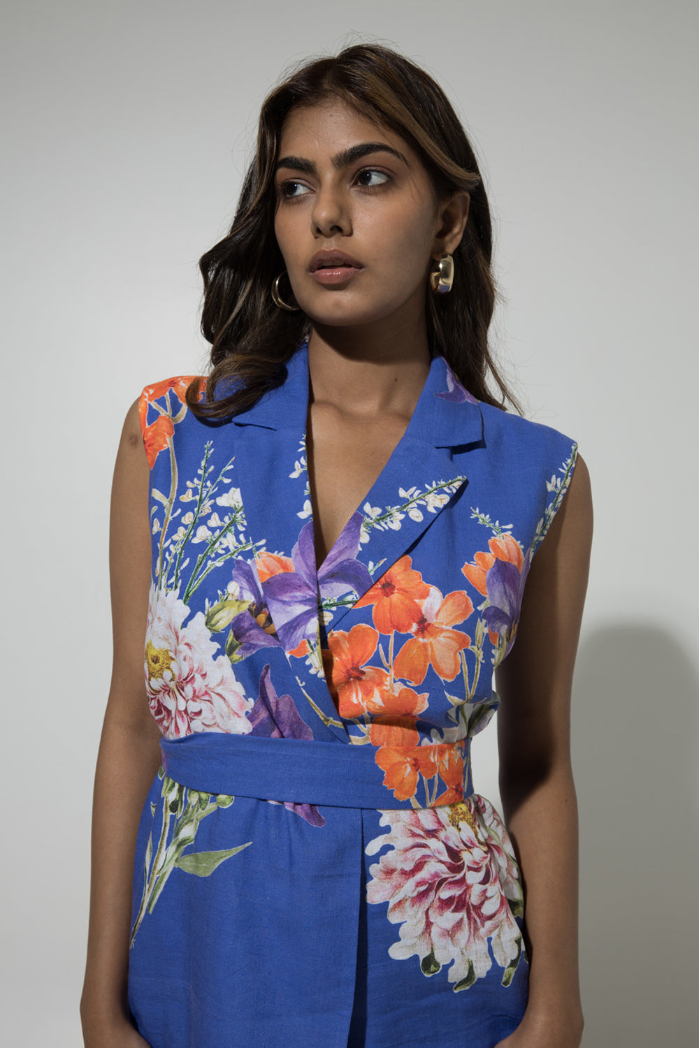 Blue Iris Jacket Linen Set