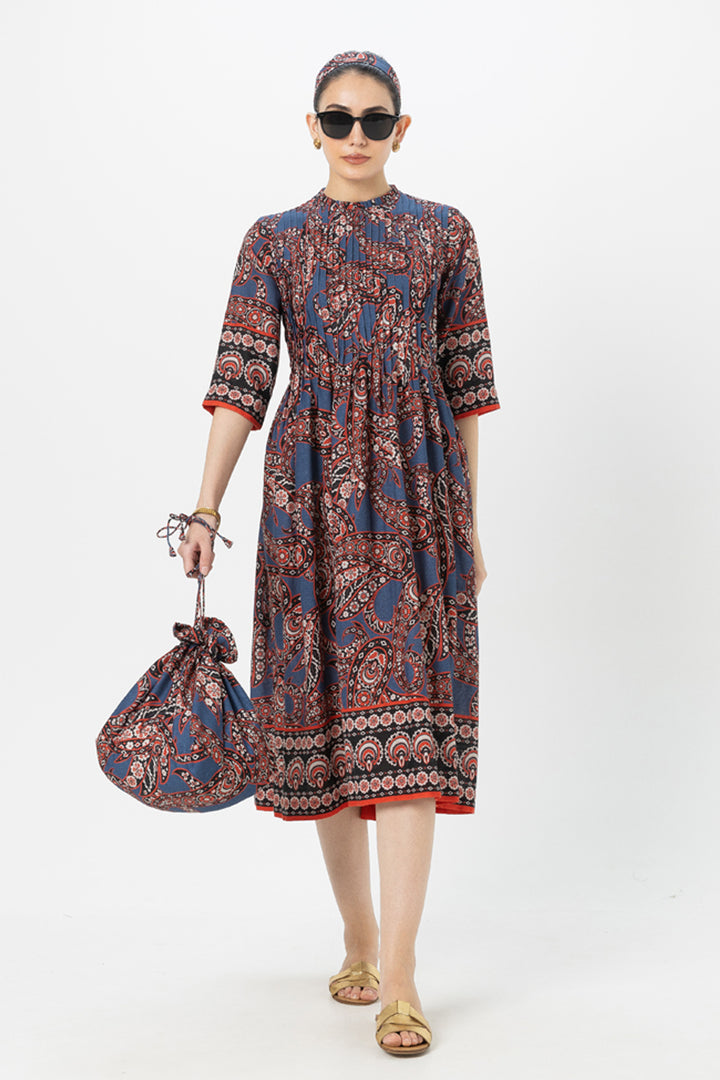 Deniz Pleated Midi Dress