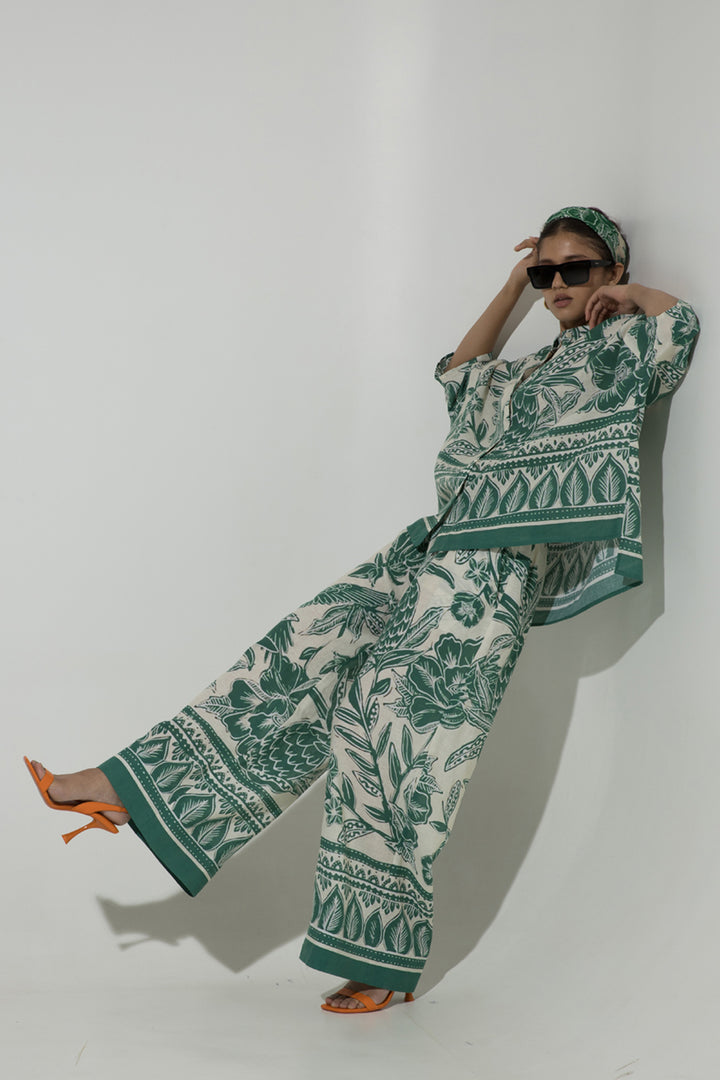 Green Cordelia Linen Co-ord Set