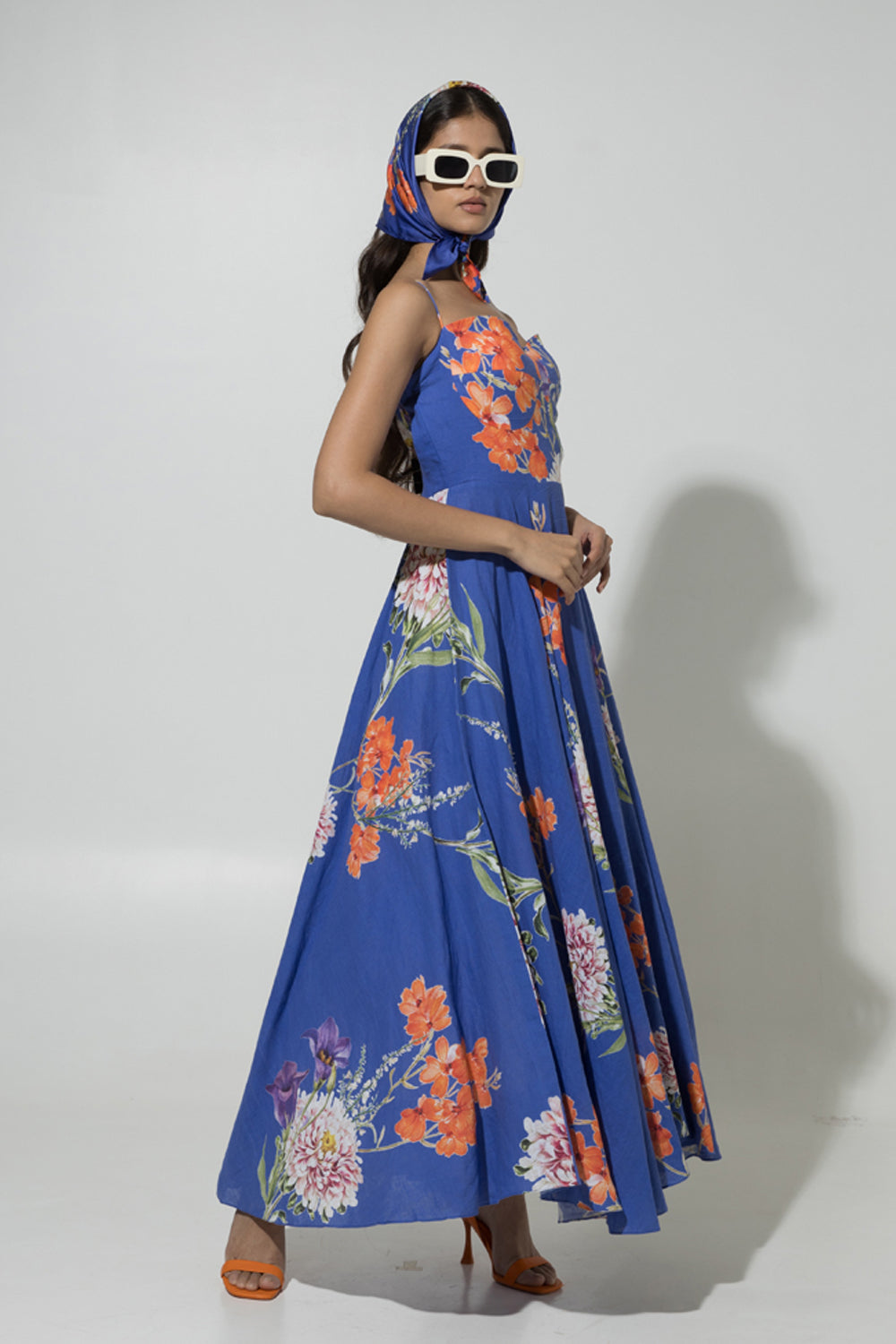 Deepti Solanki In Our Blue Iris Strappy Linen Dress