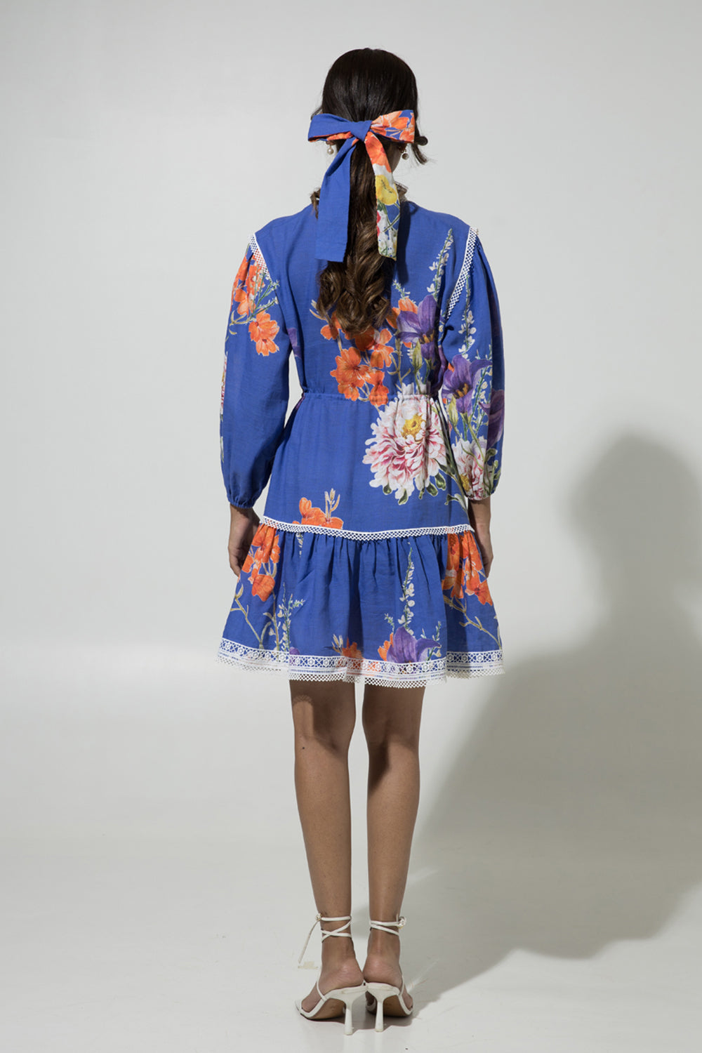 Blue Iris Drwastring Linen Dress