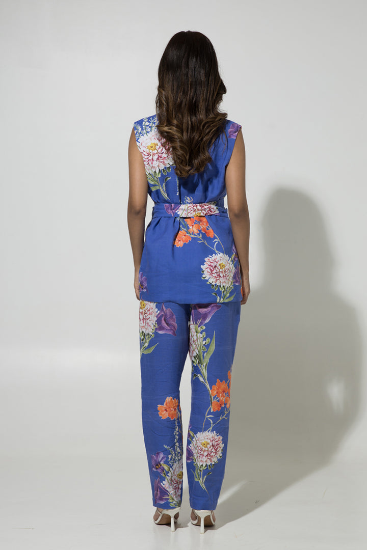 Blue Iris Jacket Linen Set