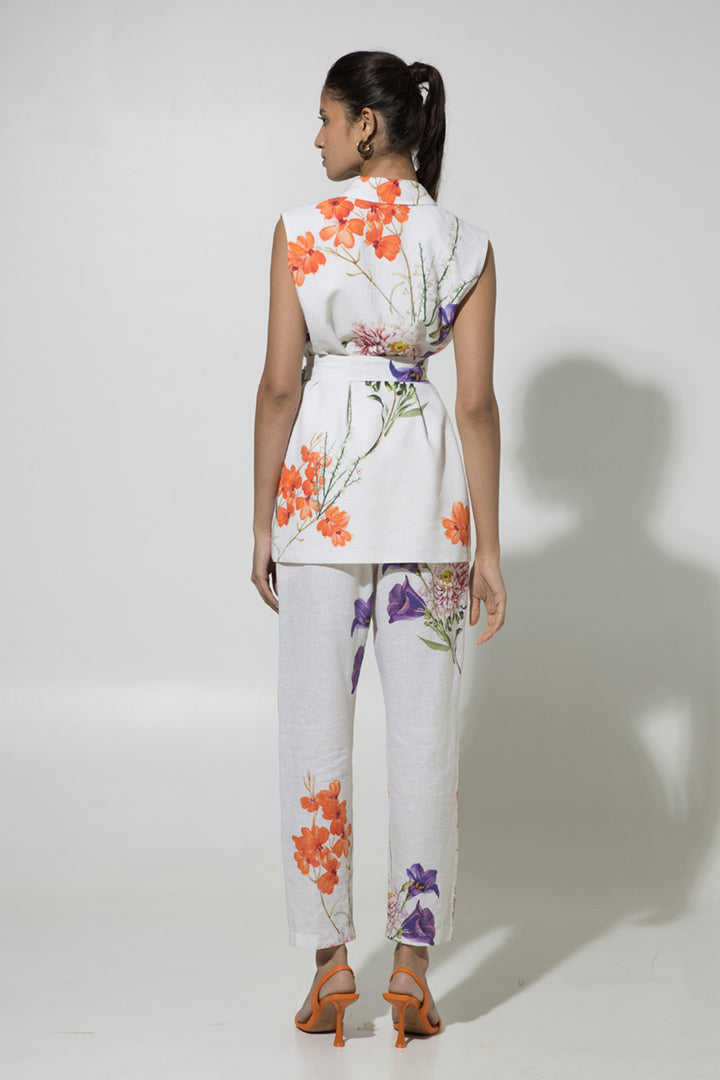 White Iris Jacket Linen Set
