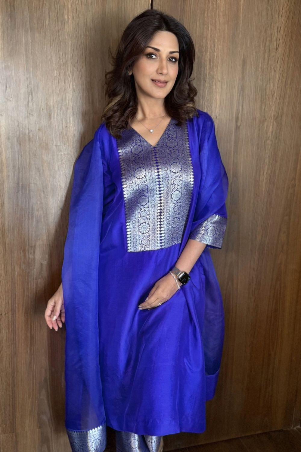Sonali Bendre In Our Seher Tunic Set - Ultramarine