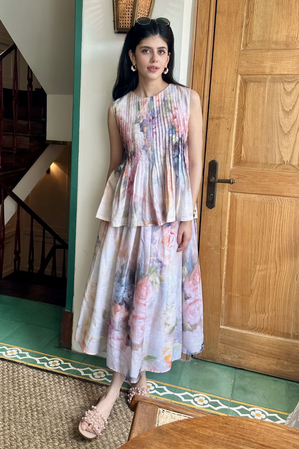Sanjana Sanghi In Our Olivia Accordion Skirt Set