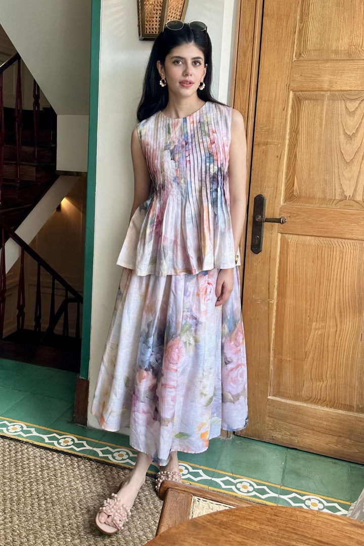 Sanjana Sanghi In Our Olivia Accordion Skirt Set