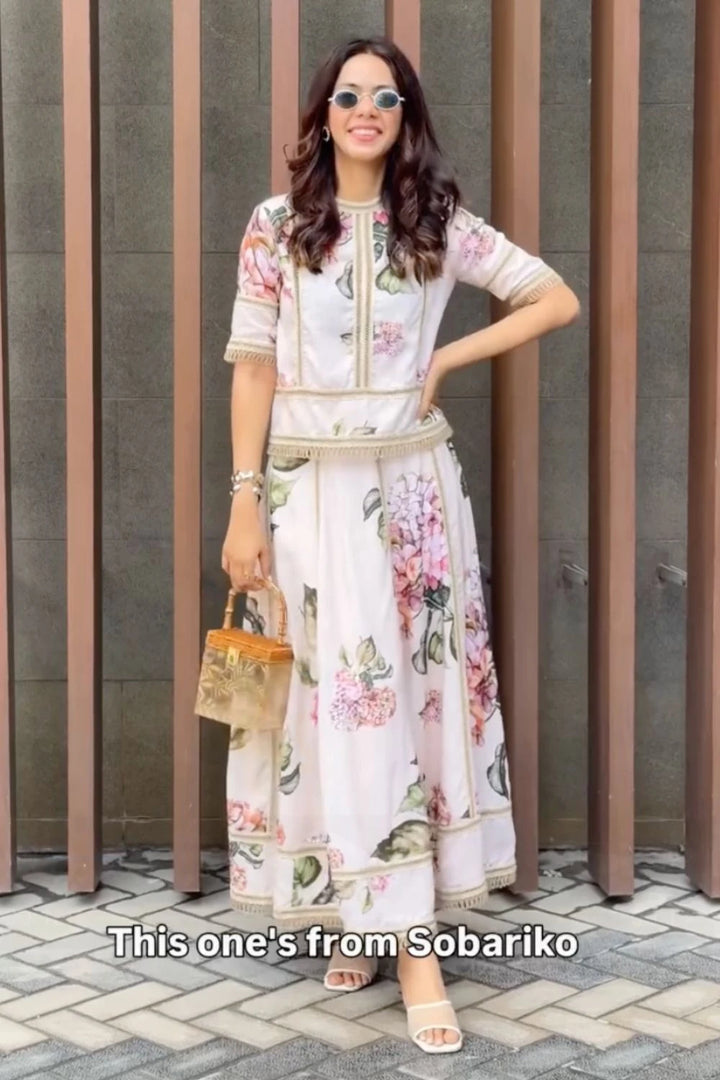 Sneha Adwani In Our Poetry Raafia Skirt Set