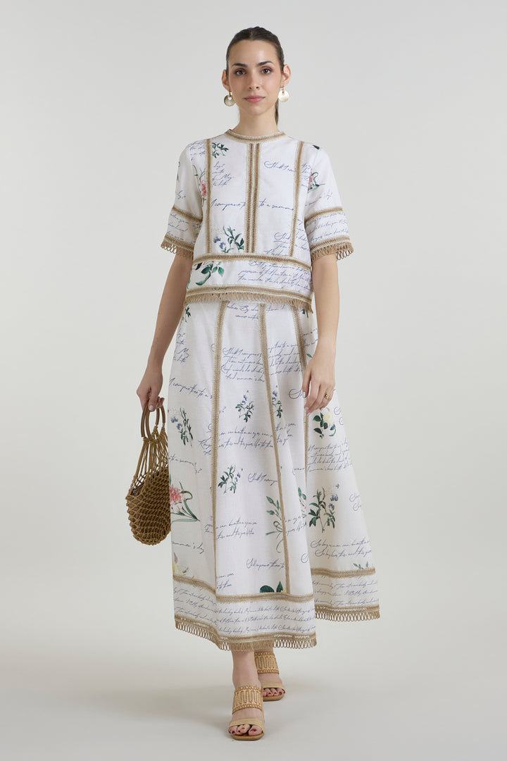 Sneha Adwani In Our Poetry Raafia Skirt Set