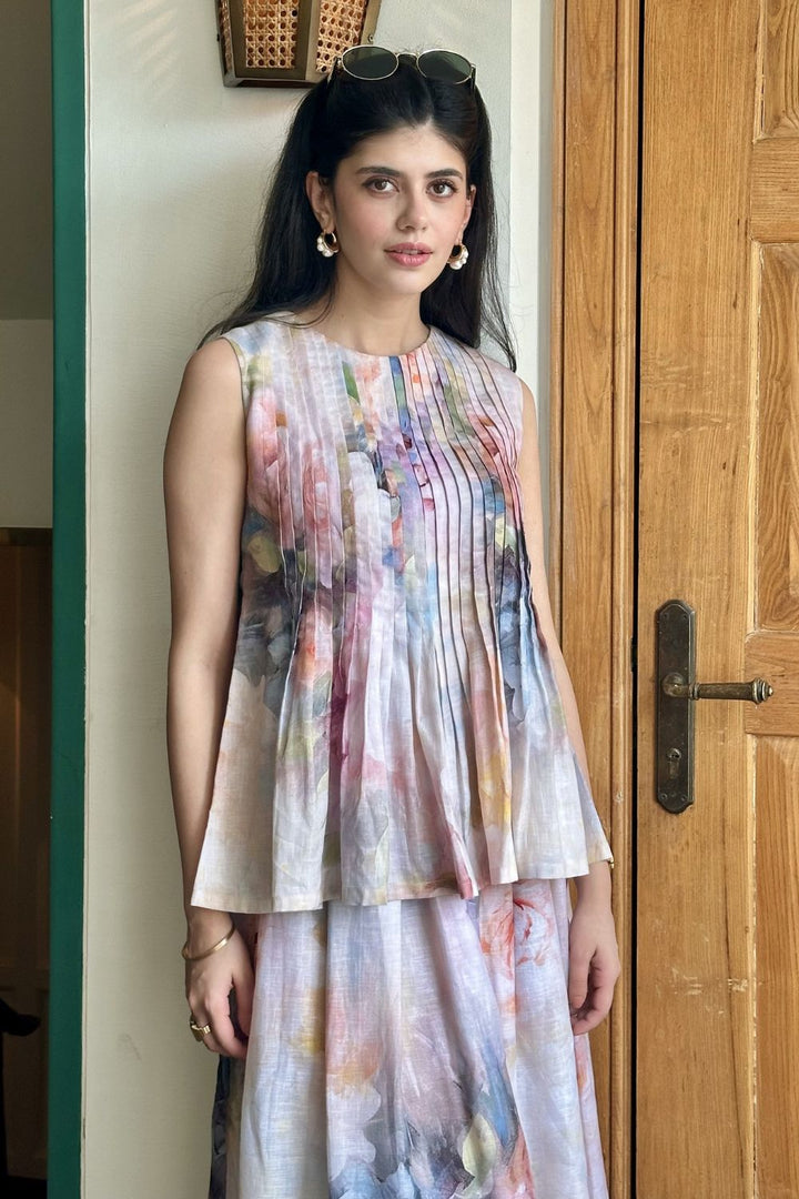 Sanjana Sanghi In Our Olivia Accordion Skirt Set