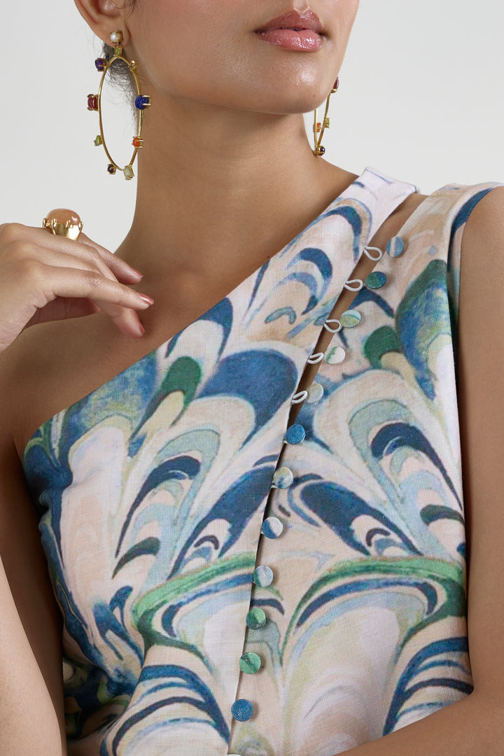 Penelope One Shoulder Waistcoat Set