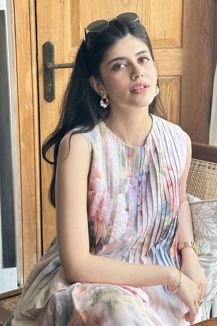 Sanjana Sanghi In Our Olivia Accordion Skirt Set