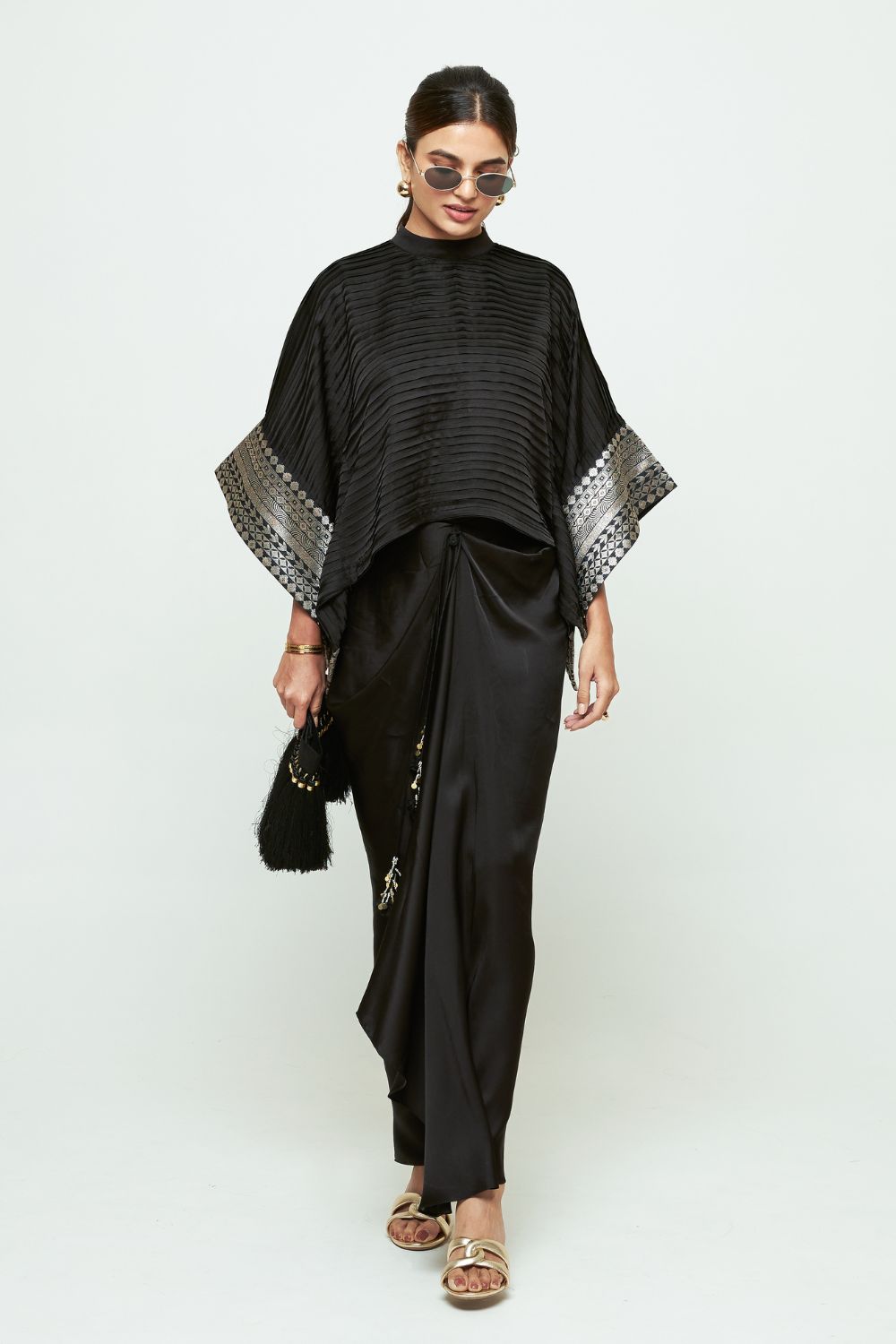 Prana Black Pleated Top Set