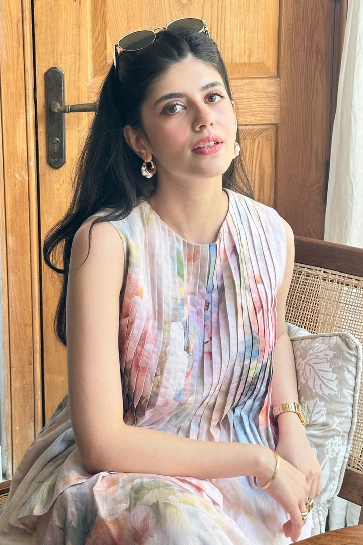 Sanjana Sanghi In Our Olivia Accordion Skirt Set