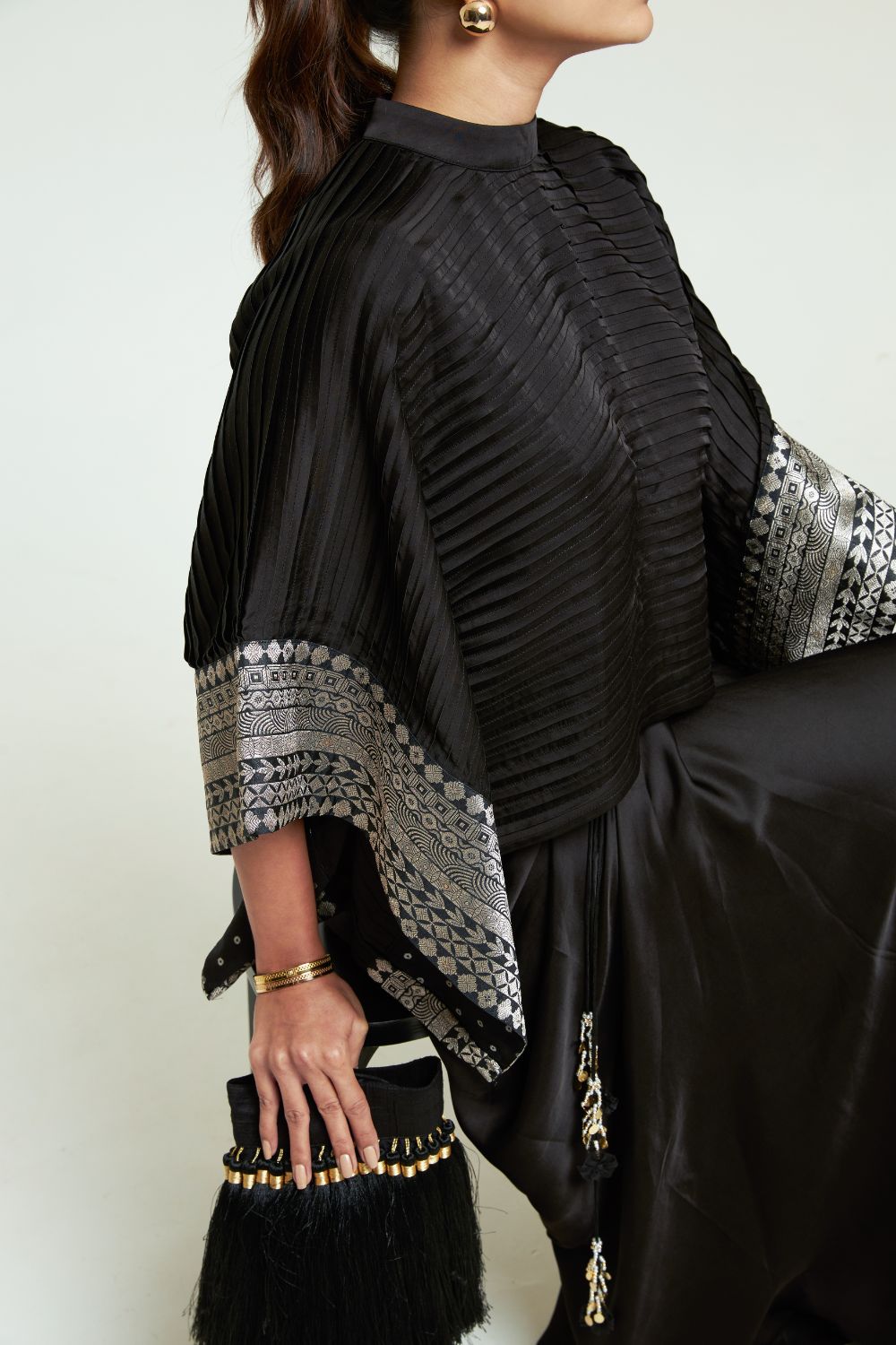 Prana Black Pleated Top Set
