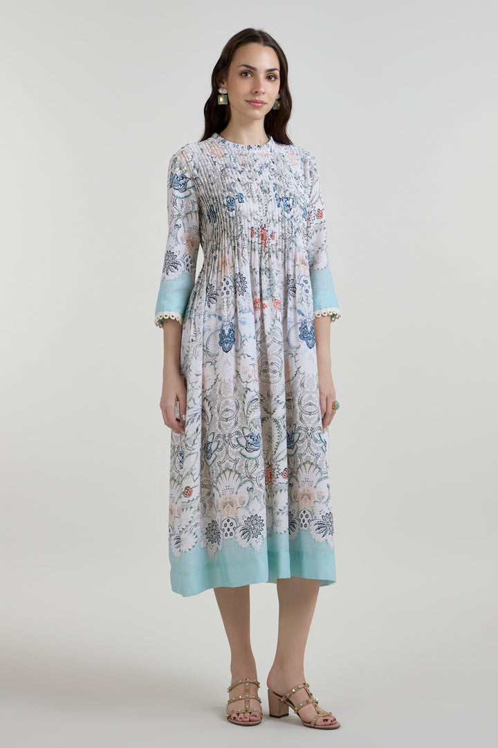 Tyla Pleated Midi Dress