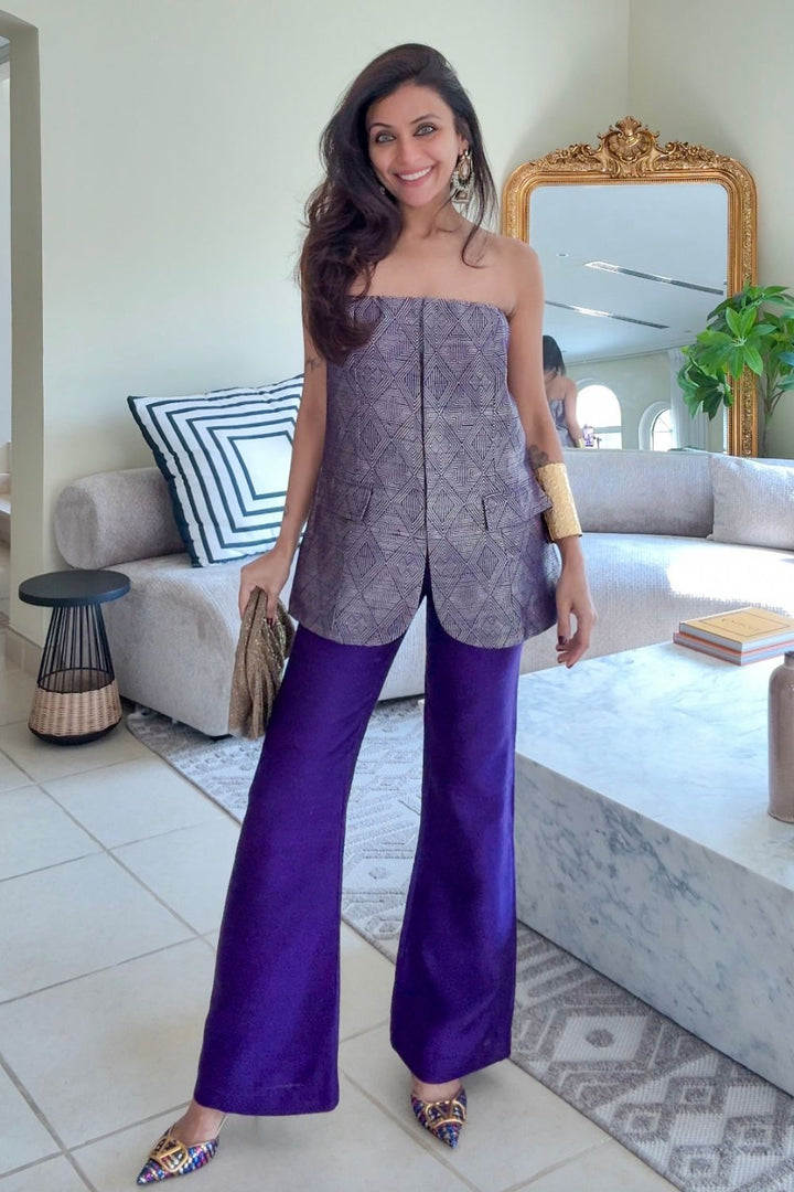 Nriti Shah In Our Tiya Purple Tube Jacket Set