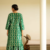 Green Brocade Jaal kurta Sharara set