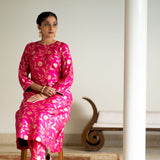 Pink Dainty Floral Jaal Brocade Kurta Set