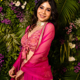 Pink Printed Lehenga Set