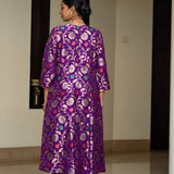 Purple Floral Jaal Brocade Kurta Set