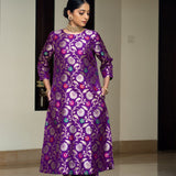 Purple Floral Jaal Brocade Kurta Set