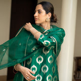 Green Brocade Kurta set