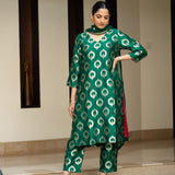 Green Brocade Kurta set