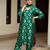 Green Brocade Kurta set