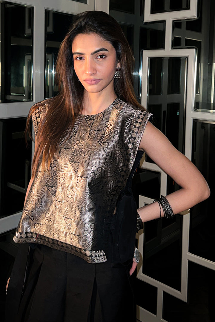Shreya Lakhani In Our Joli-Metallic Brocade Bib With Pant Set