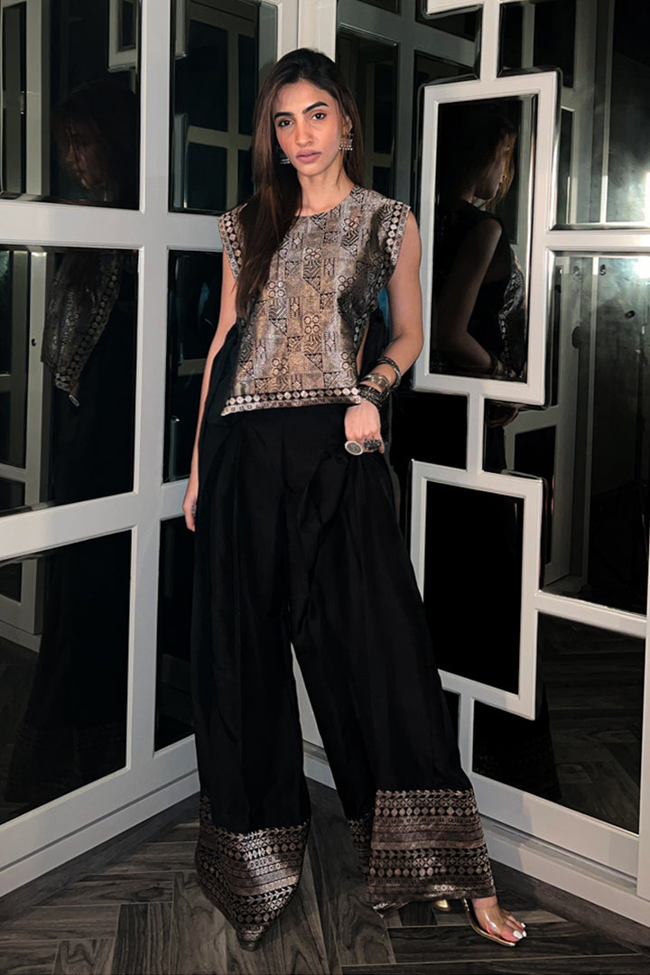 Shreya Lakhani In Our Joli-Metallic Brocade Bib With Pant Set