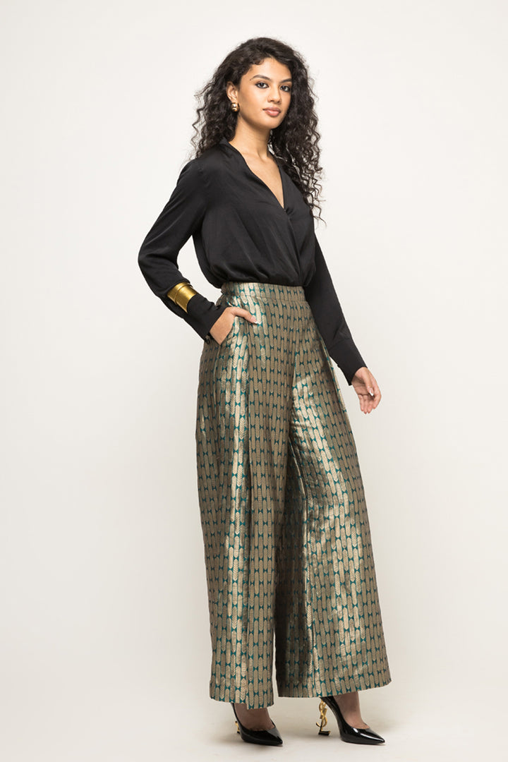Statement Metallic Brocade Pant Set