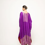 Siya-Silk Kaftan with Brocade detail (Purple)