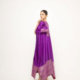 Siya-Silk Kaftan with Brocade detail (Purple)