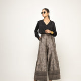 Black Jaal Weave Broacde Pant set