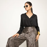 Black Jaal Weave Broacde Pant set