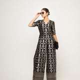 Maya-Statement Brocade jumpsuit (Black)