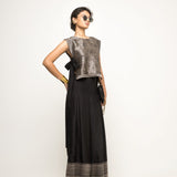 Joli-Metallic Brocade bib with Pant set