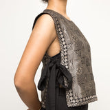 Joli-Metallic Brocade bib with Pant set