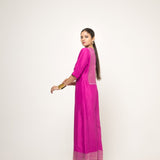 Sayra-Statement Silk Jumpsuit with Brocade detail (Pink)