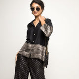 Jeha-Silk shirt with Brocade detail paired with statement brocade pants