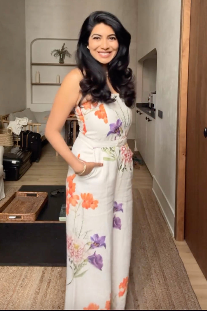 Bindiya Talluri In Our White Isla Strapless Jumpsuit