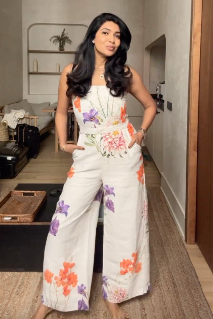 Bindiya Talluri In Our White Isla Strapless Jumpsuit