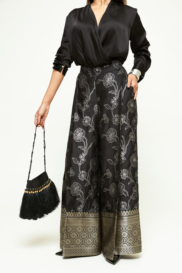 Rosa Black Brocade Pant Set